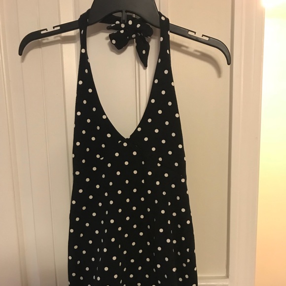 Polka Dot Halter Mini Dress